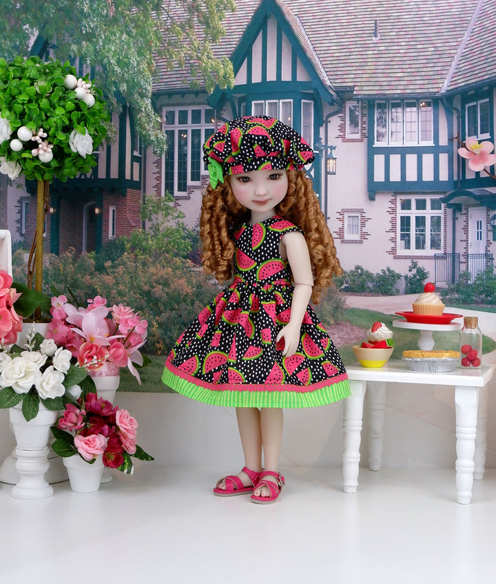 Summer Watermelon - dress with sandals for Ruby Red Fashion Friends doll