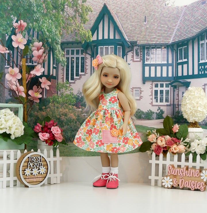 Summertime Blooms - dress with sweater & boots for Ruby Red Fashion Friends doll