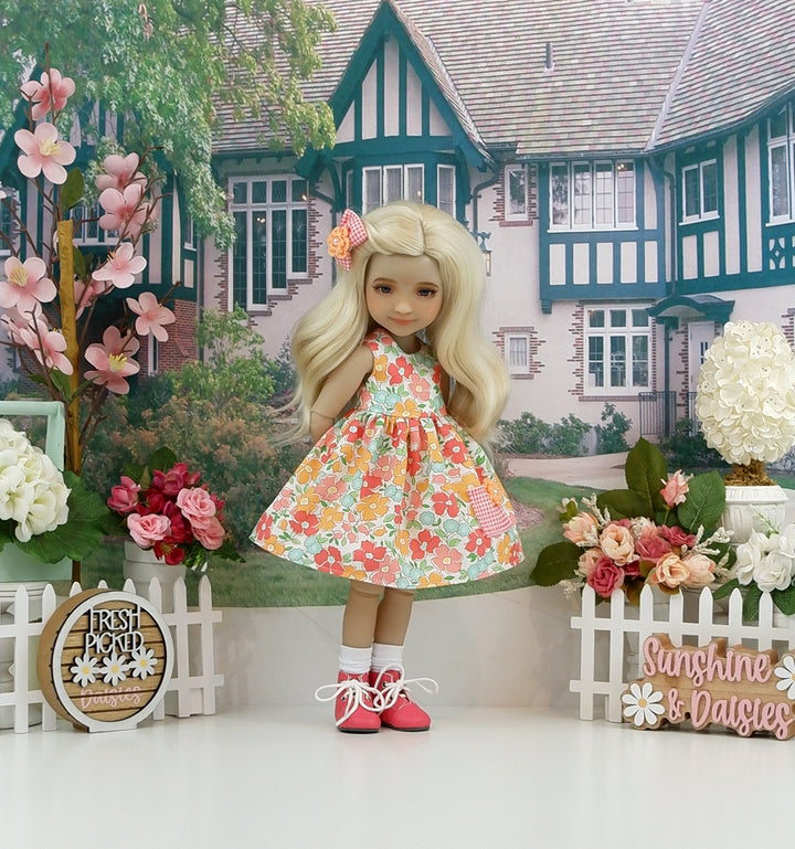 Summertime Blooms - dress with sweater & boots for Ruby Red Fashion Friends doll