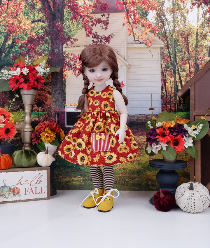 Sunflower Field - dress with boots for Ruby Red Fashion Friends doll