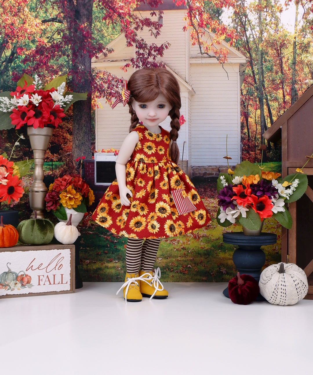 Sunflower Field - dress with boots for Ruby Red Fashion Friends doll