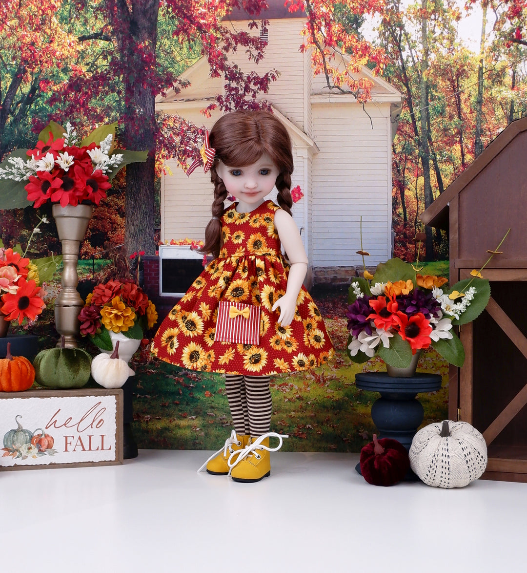Sunflower Field - dress with boots for Ruby Red Fashion Friends doll