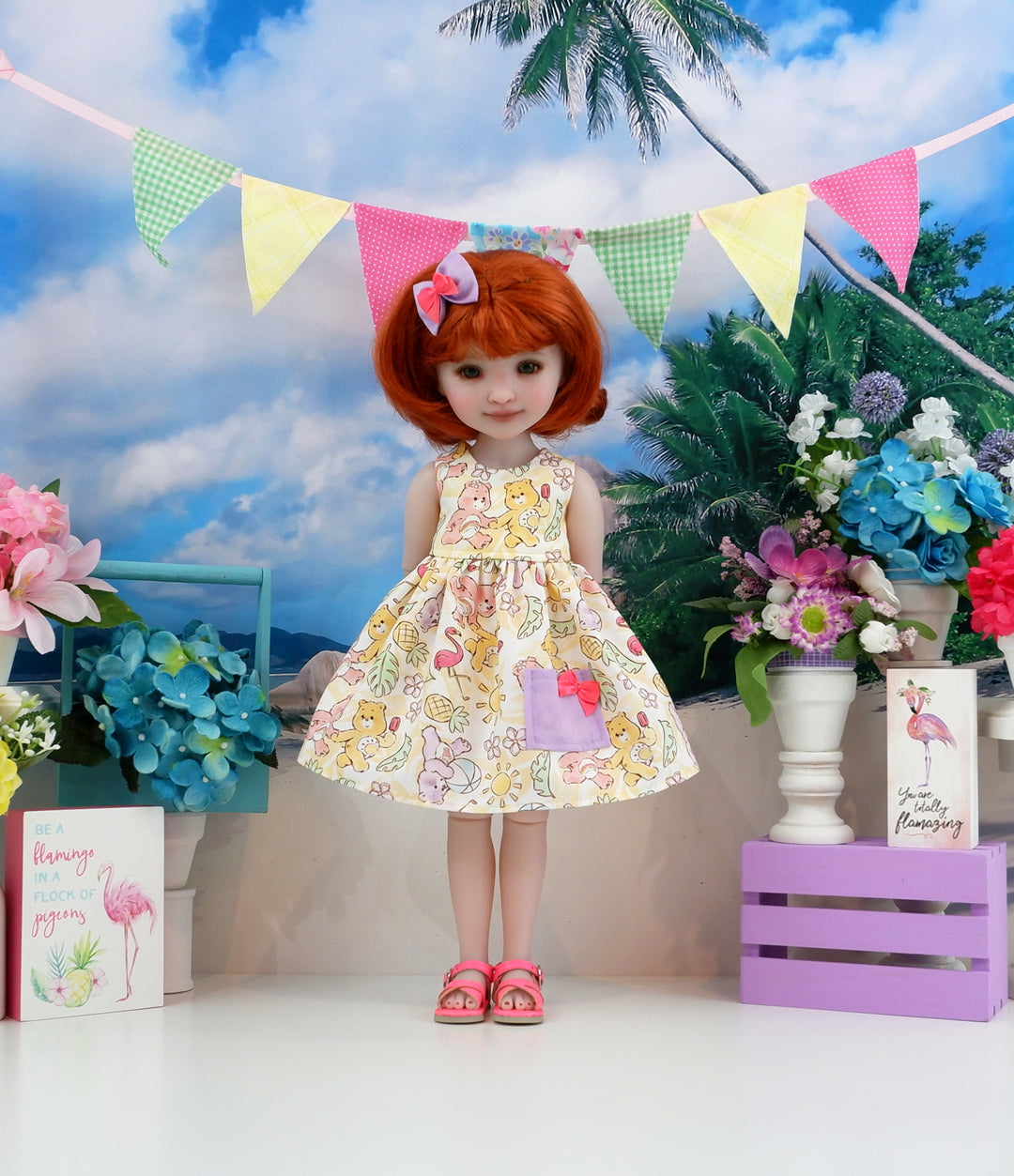 Sunny Day Care Bears - dress with sandals for Ruby Red Fashion Friends doll