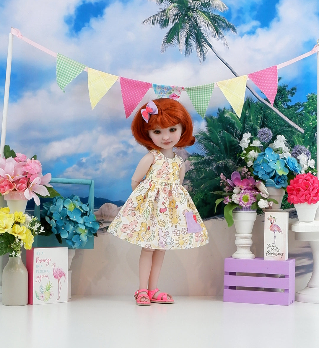 Sunny Day Care Bears - dress with sandals for Ruby Red Fashion Friends doll