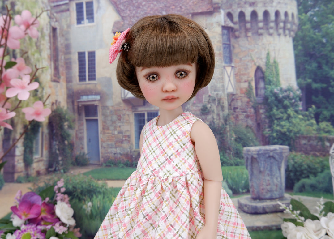 Sunny Day Plaid - dress with boots for Ruby Red Fashion Friends doll