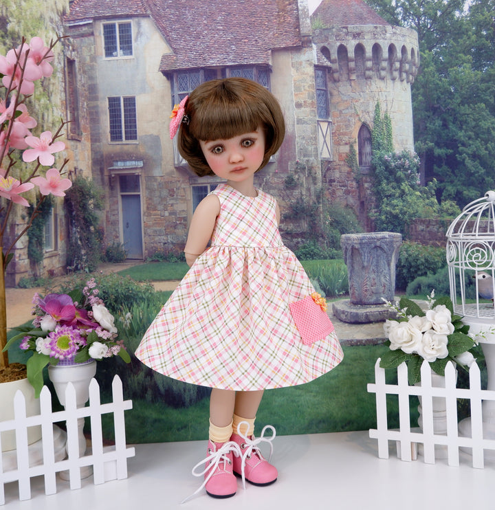 Sunny Day Plaid - dress with boots for Ruby Red Fashion Friends doll