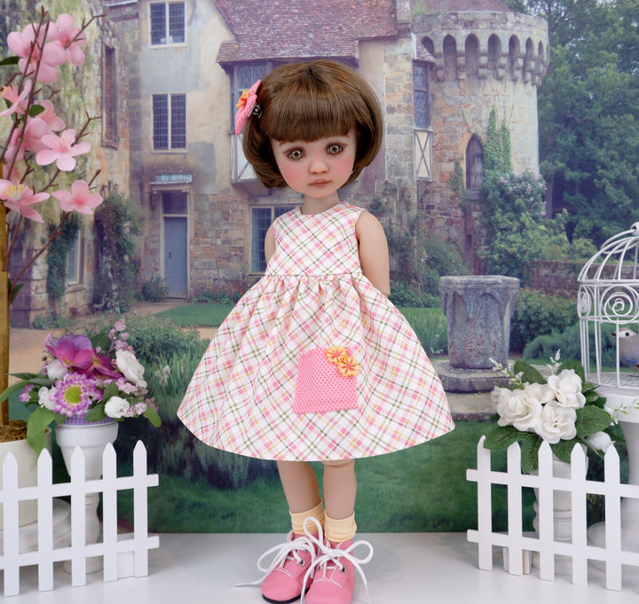 Sunny Day Plaid - dress with boots for Ruby Red Fashion Friends doll