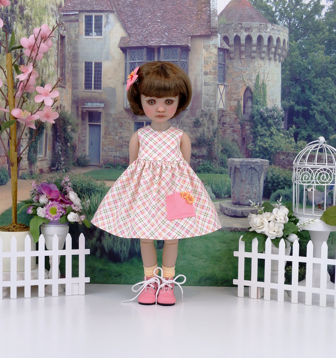 Sunny Day Plaid - dress with boots for Ruby Red Fashion Friends doll