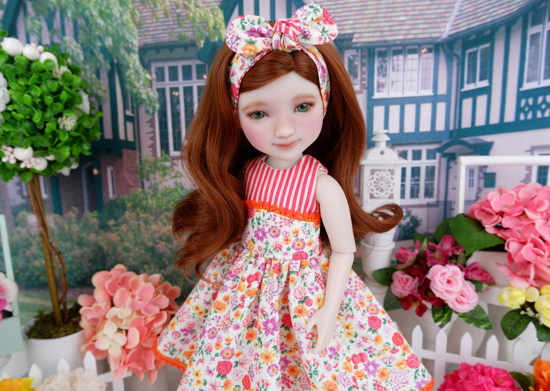 Sunset Bouquet - dress and sandals for Ruby Red Fashion Friends doll