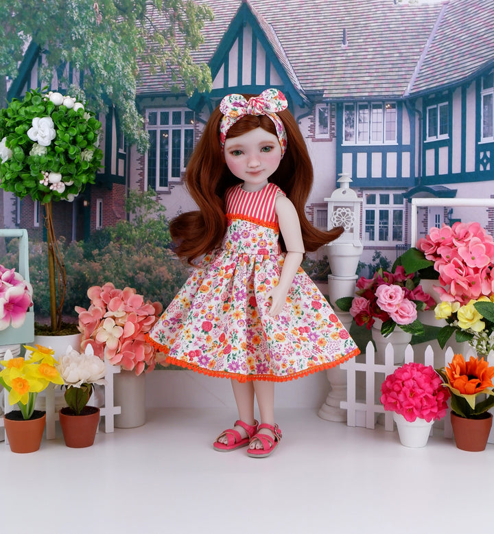 Sunset Bouquet - dress and sandals for Ruby Red Fashion Friends doll