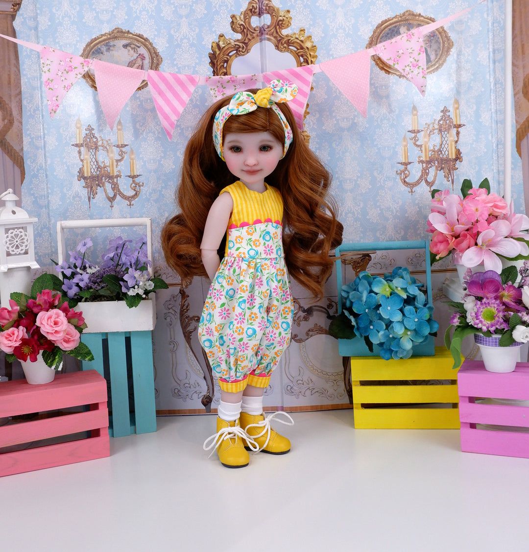 Sunshine Posies - romper with boots for Ruby Red Fashion Friends doll