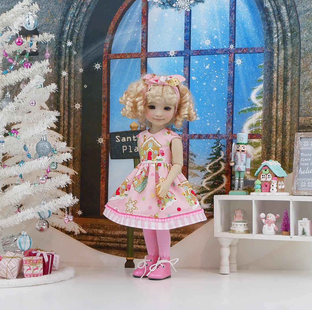 Sweet Gingerbread House - dress with boots for Ruby Red Fashion Friends doll