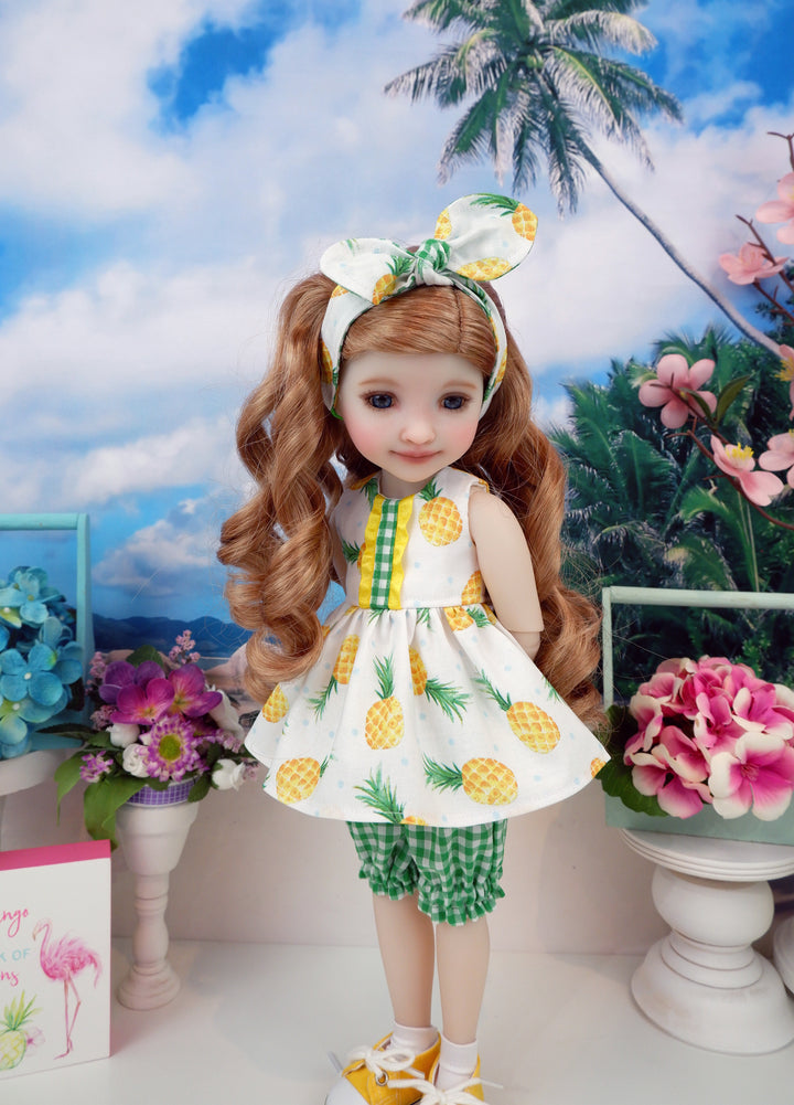 Sweet Pineapple - top & bloomers with shoes for Ruby Red Fashion Friends doll