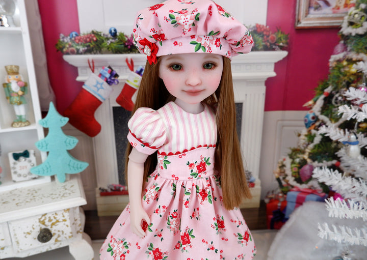 Sweet Poinsettia - dress and shoes for Ruby Red Fashion Friends doll