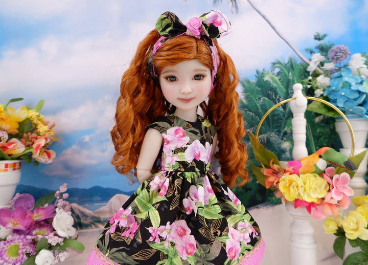 Tahiti Orchids - dress with sandals for Ruby Red Fashion Friends doll
