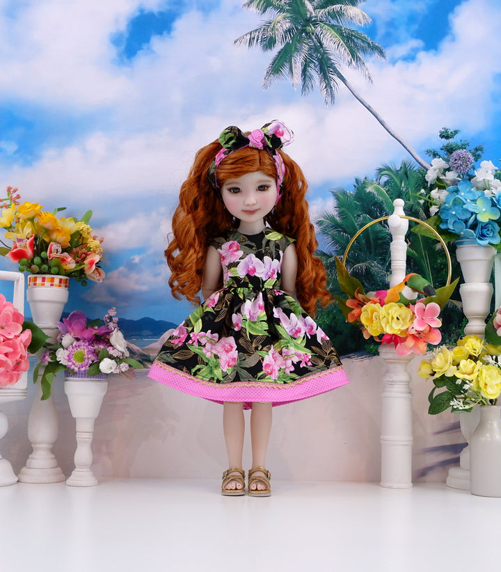 Tahiti Orchids - dress with sandals for Ruby Red Fashion Friends doll