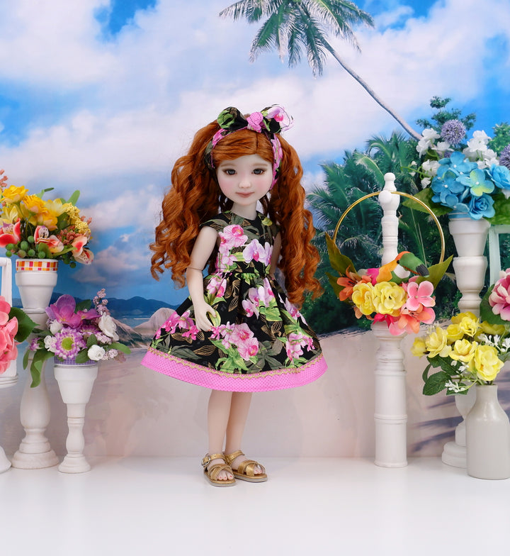 Tahiti Orchids - dress with sandals for Ruby Red Fashion Friends doll
