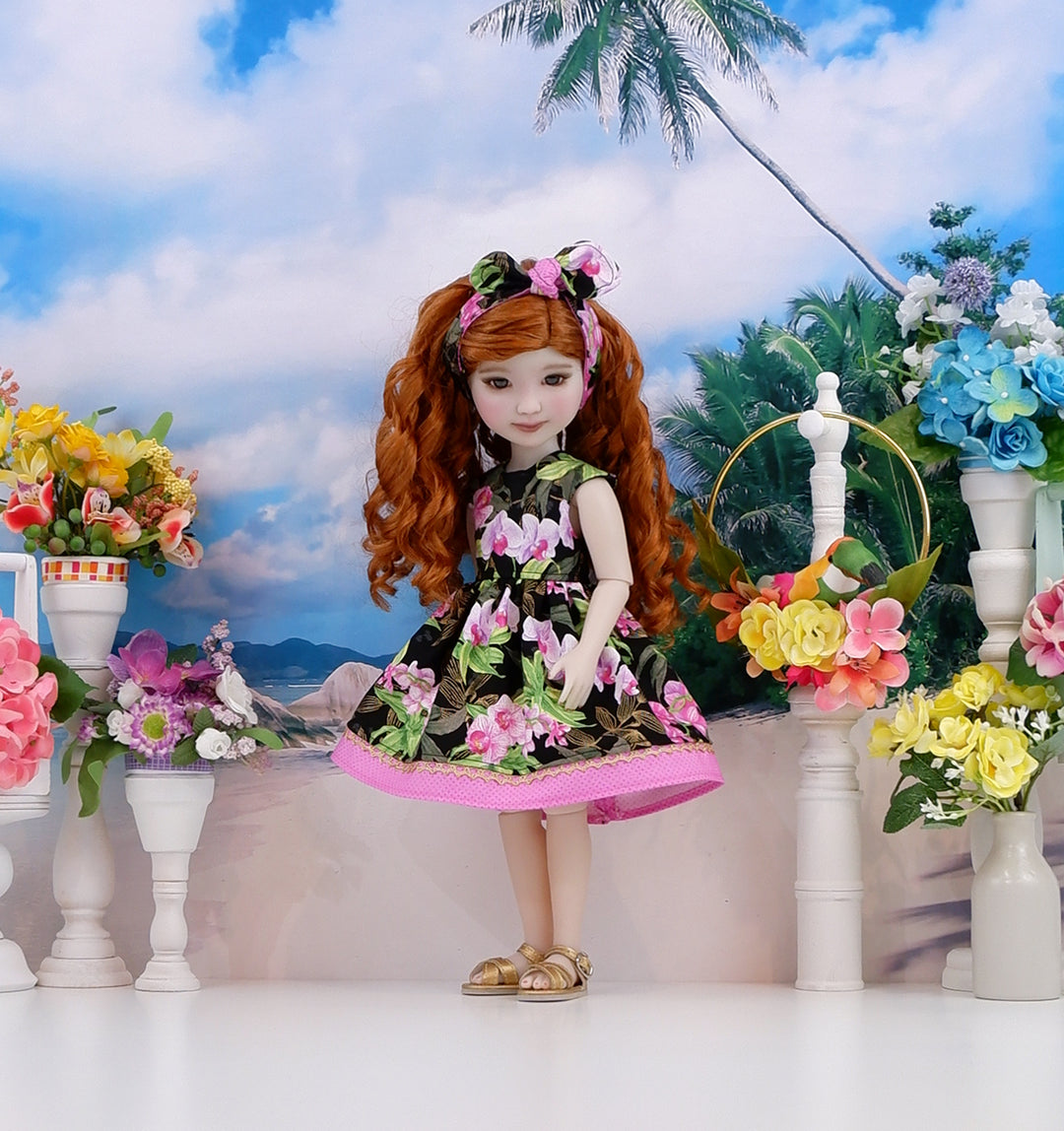 Tahiti Orchids - dress with sandals for Ruby Red Fashion Friends doll