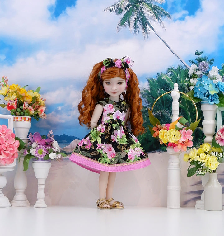 Tahiti Orchids - dress with sandals for Ruby Red Fashion Friends doll