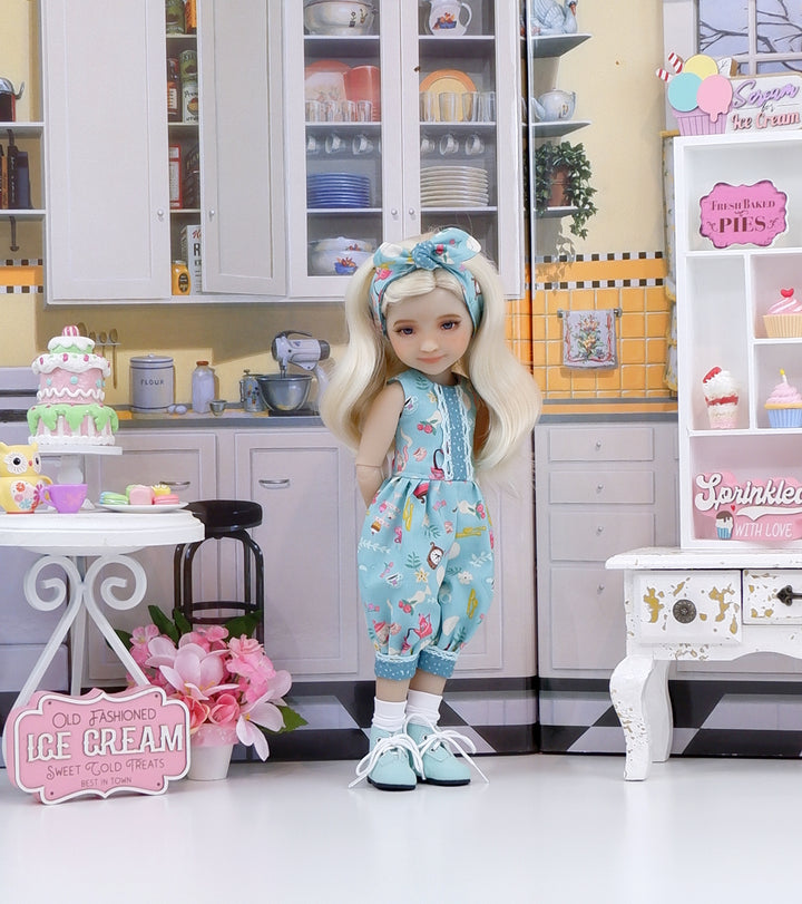 Tea & Sweets - romper with boots for Ruby Red Fashion Friends doll