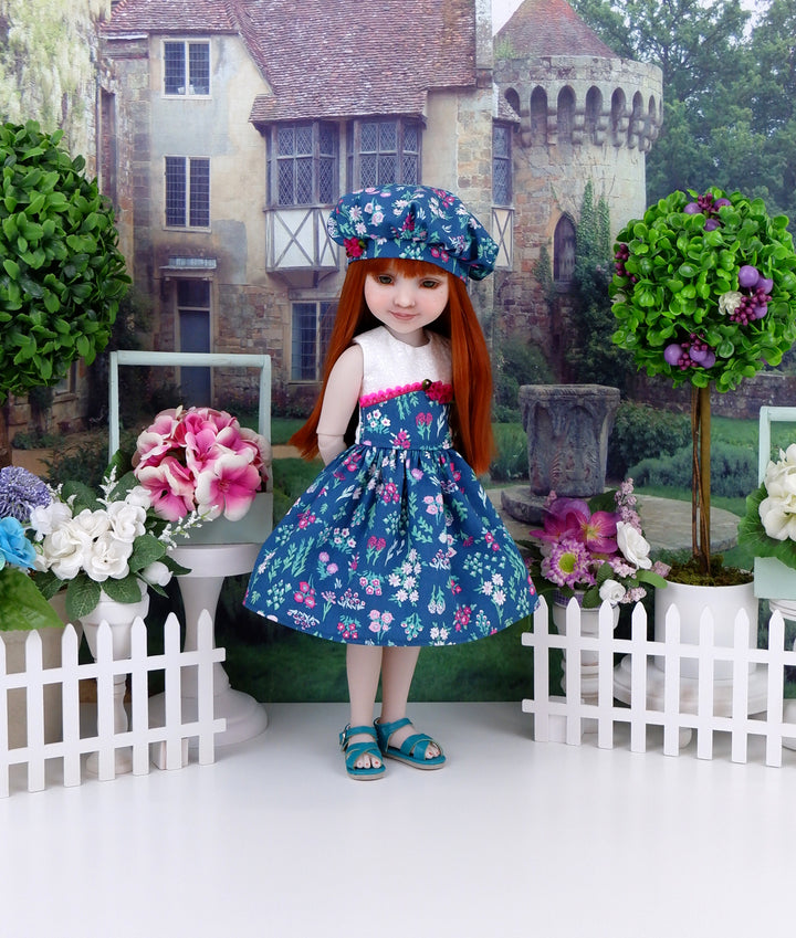 Teal Fields - dress with sandals for Ruby Red Fashion Friends doll