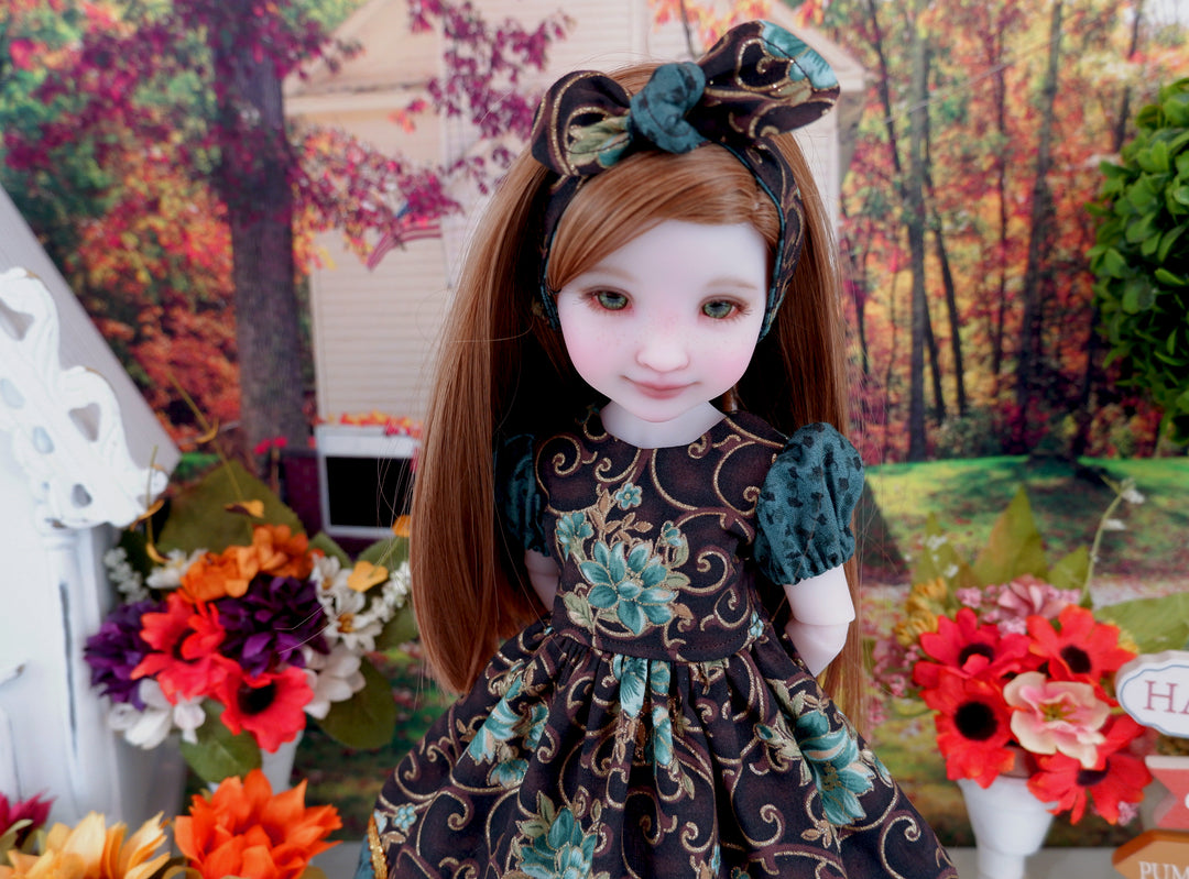 Teal in Bloom - dress and shoes for Ruby Red Fashion Friends doll