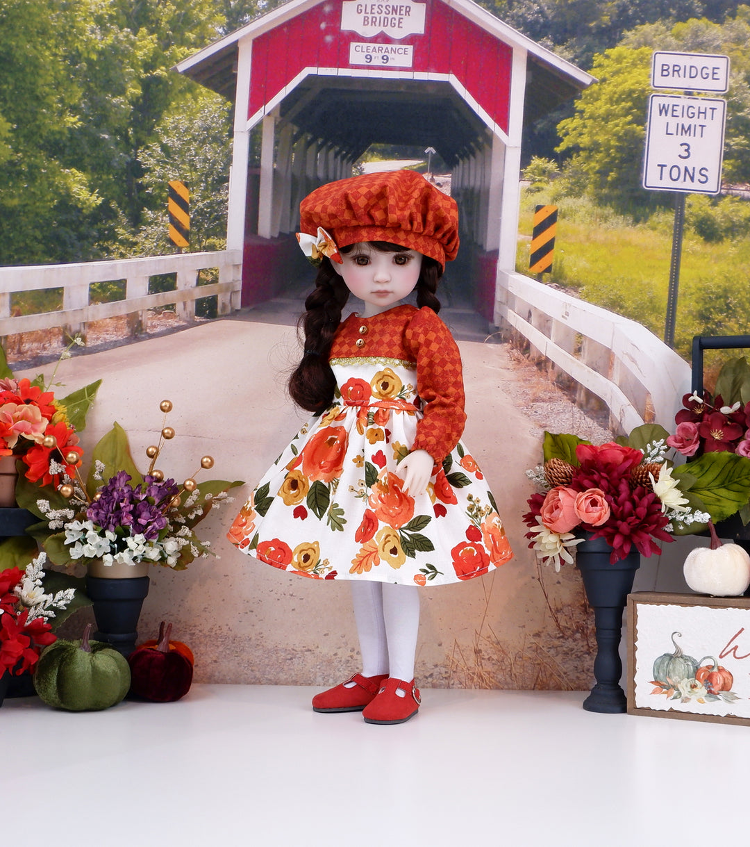 Terracotta Autumn - dress with shoes for Ruby Red Fashion Friends doll