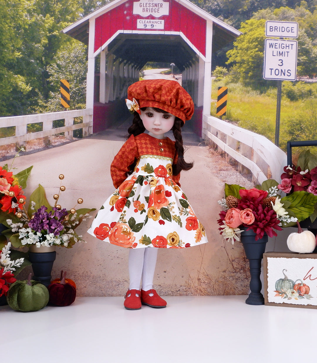 Terracotta Autumn - dress with shoes for Ruby Red Fashion Friends doll