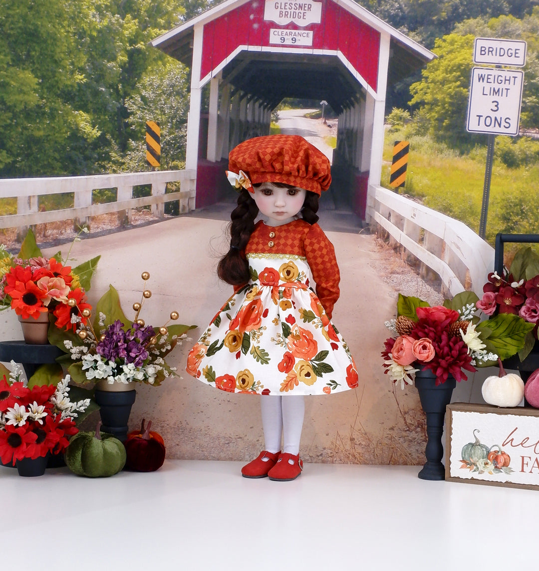 Terracotta Autumn - dress with shoes for Ruby Red Fashion Friends doll