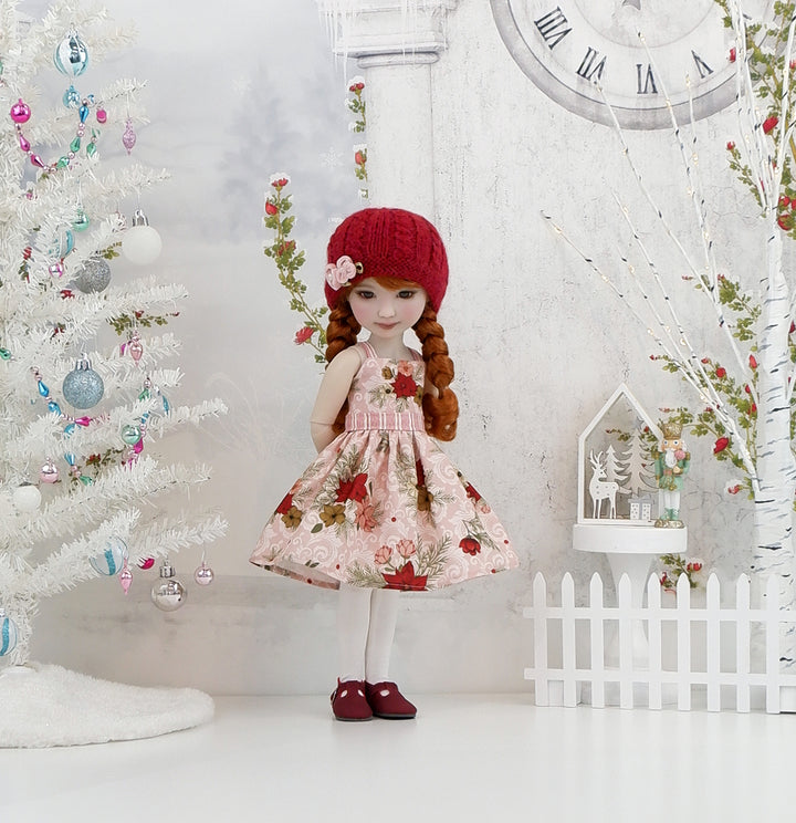Timeless Poinsettias - dress, sweater and shoes for Ruby Red Fashion Friends doll