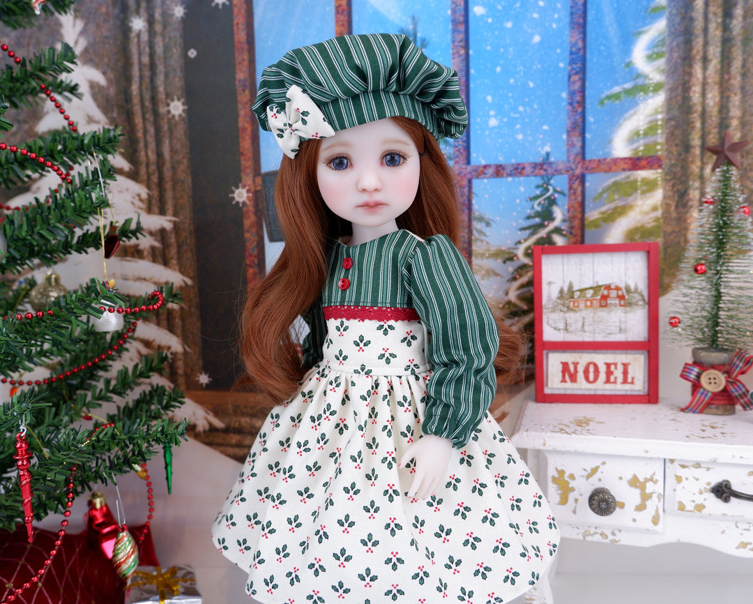 Tiny Holly Sprigs - dress with boots for Ruby Red Fashion Friends doll