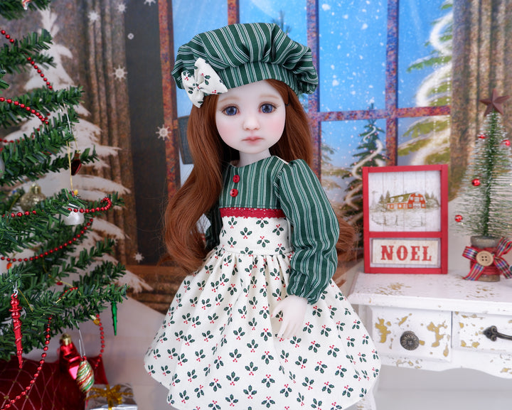 Tiny Holly Sprigs - dress with boots for Ruby Red Fashion Friends doll