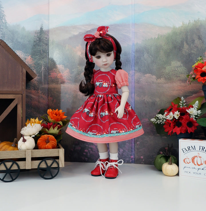 Tractor Girl - dress and boots for Ruby Red Fashion Friends doll