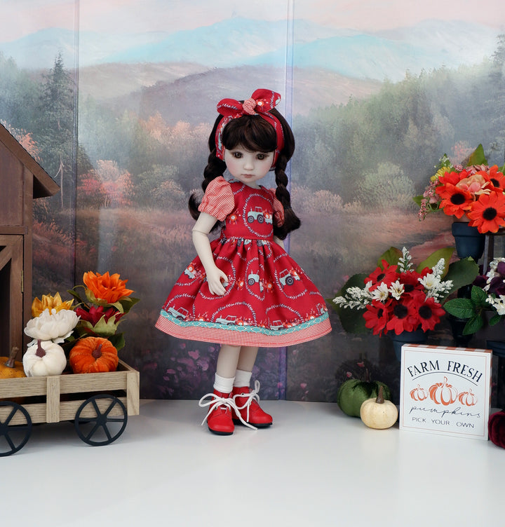 Tractor Girl - dress and boots for Ruby Red Fashion Friends doll