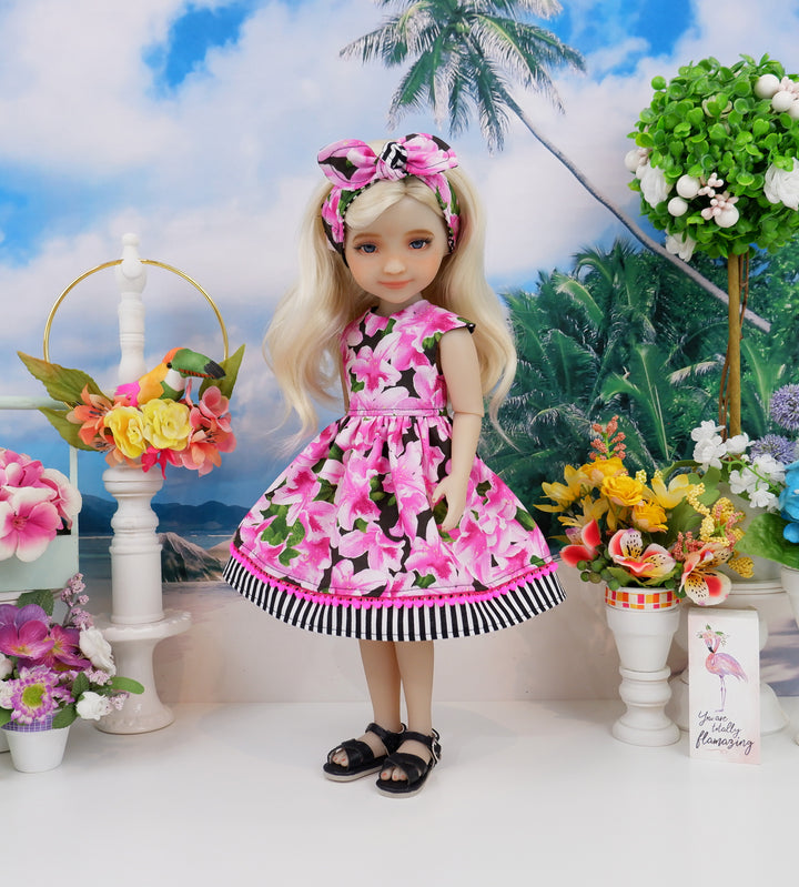 Tropical Lilies - dress with sandals for Ruby Red Fashion Friends doll