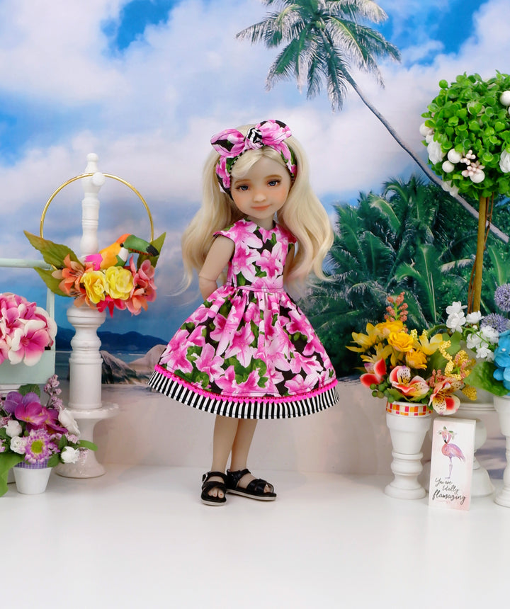 Tropical Lilies - dress with sandals for Ruby Red Fashion Friends doll