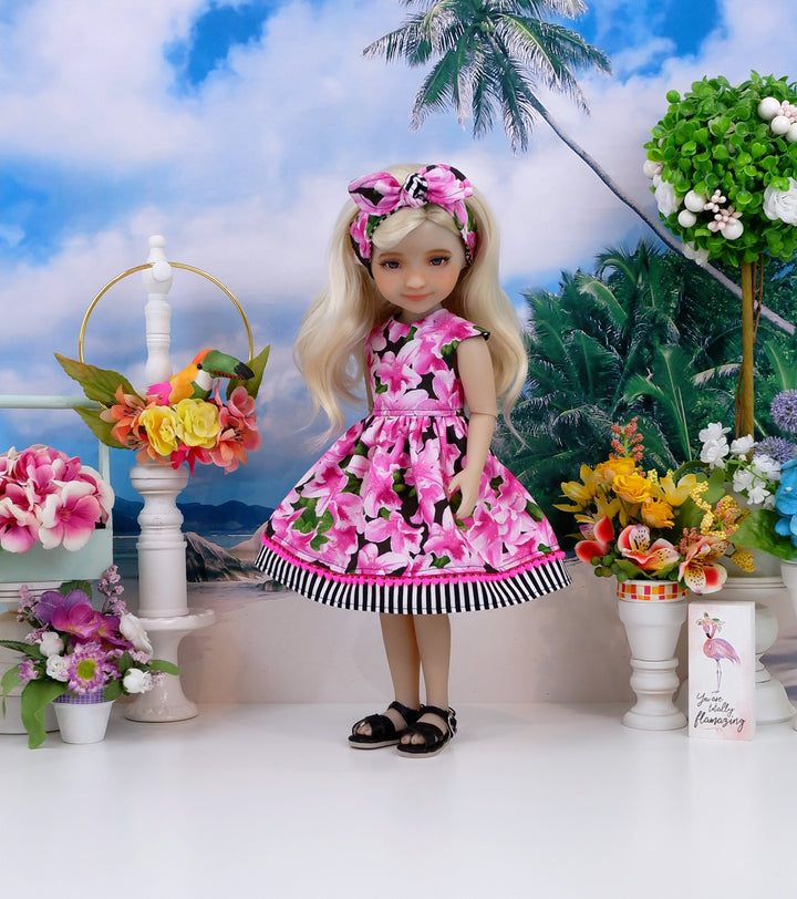 Tropical Lilies - dress with sandals for Ruby Red Fashion Friends doll