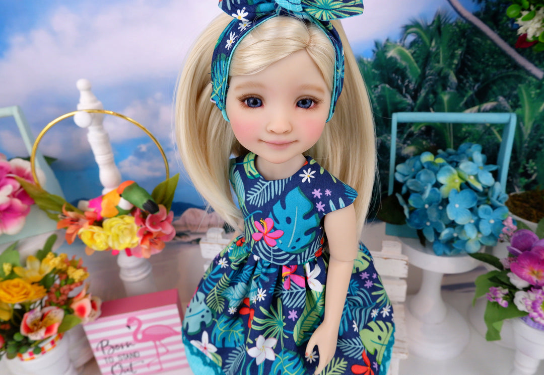 Tropical Palms - dress with sandals for Ruby Red Fashion Friends doll