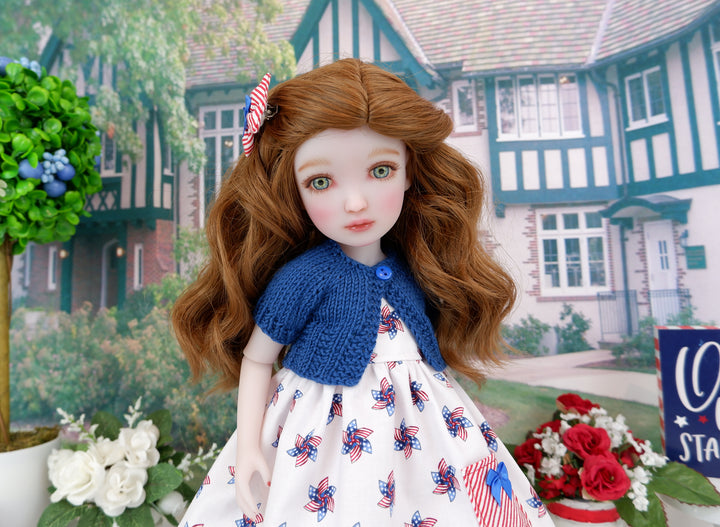 USA Pinwheel - dress with sweater & boots for Ruby Red Fashion Friends doll