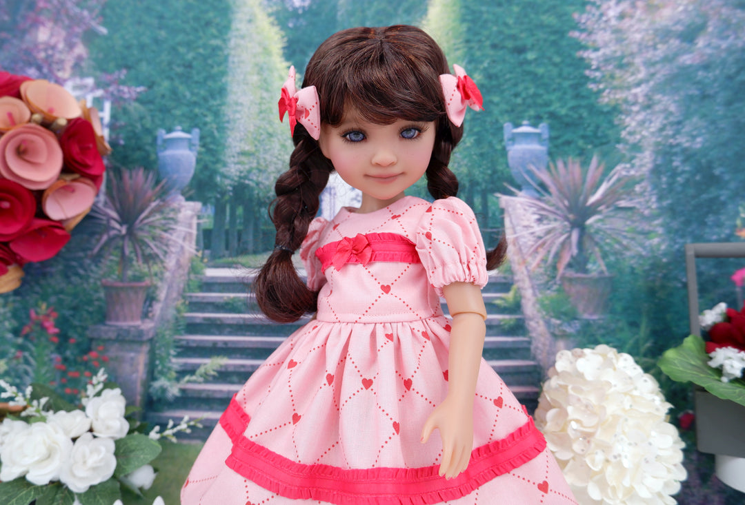 Valentine Lattice - dress with shoes for Ruby Red Fashion Friends doll