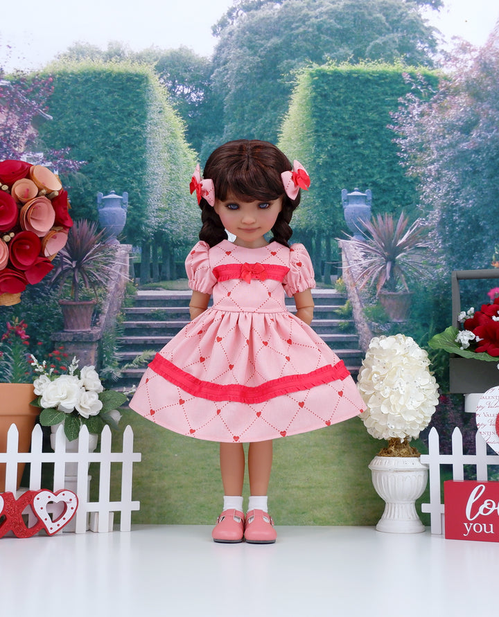 Valentine Lattice - dress with shoes for Ruby Red Fashion Friends doll