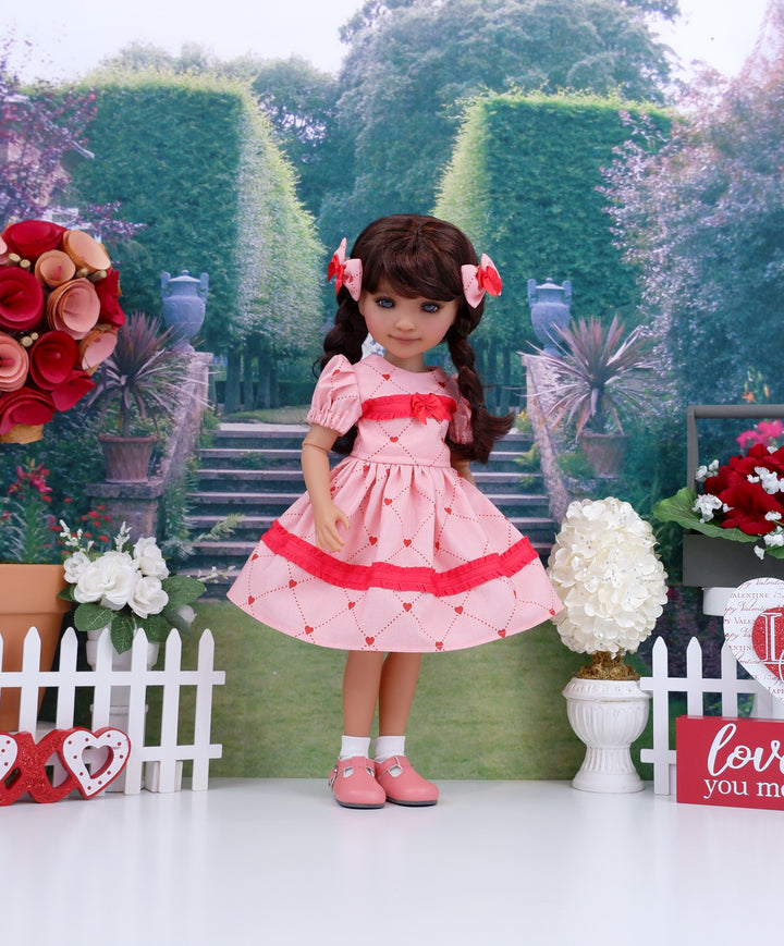 Valentine Lattice - dress with shoes for Ruby Red Fashion Friends doll