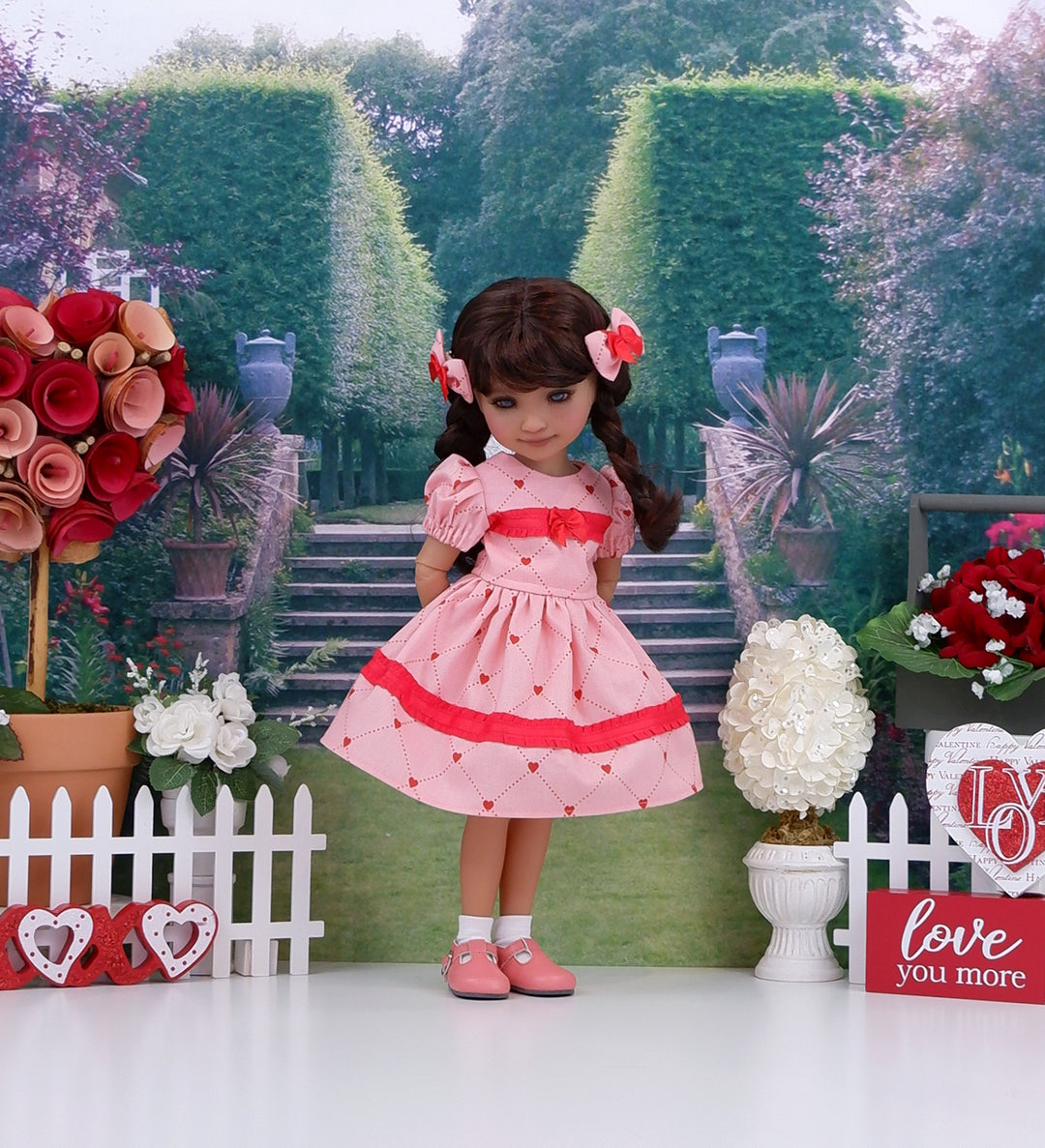 Valentine Lattice - dress with shoes for Ruby Red Fashion Friends doll