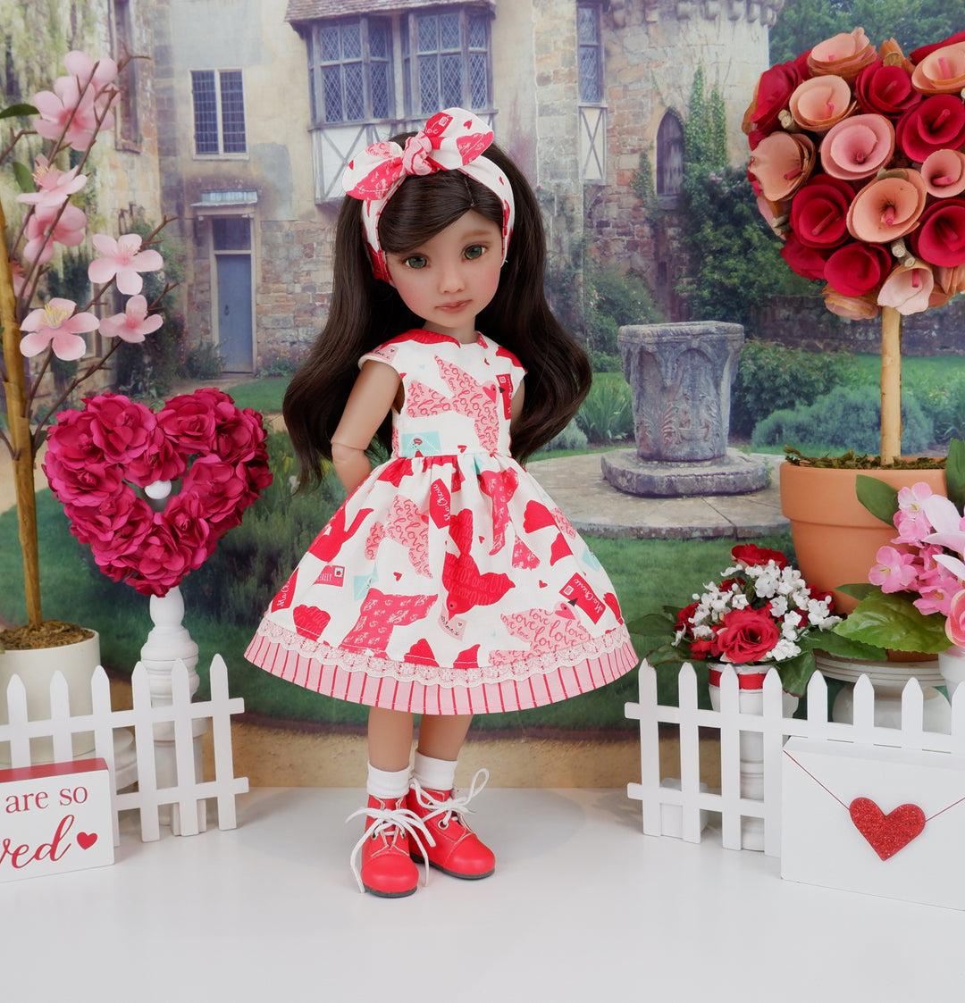 Valentine Letters - dress with boots for Ruby Red Fashion Friends doll Valentine Letters - dress with boots for Ruby Red Fashion Friends doll