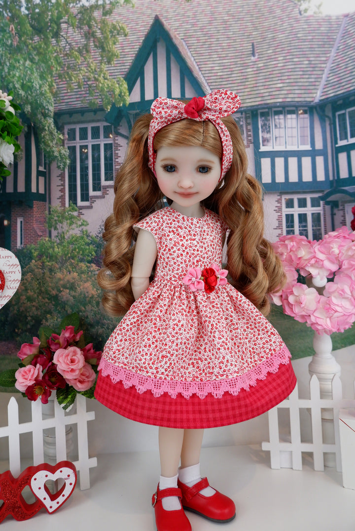 Valentine Posies - dress with shoes for Ruby Red Fashion Friends doll