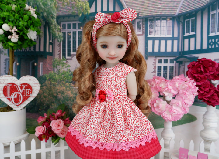 Valentine Posies - dress with shoes for Ruby Red Fashion Friends doll