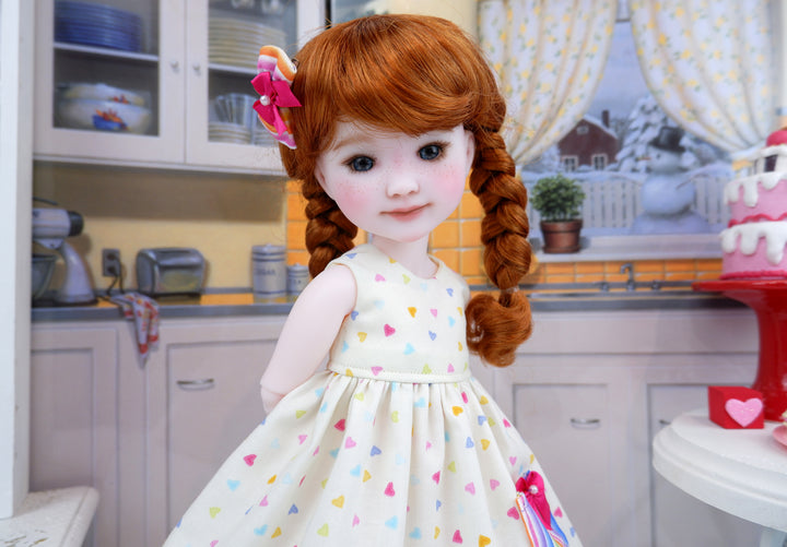 Valentine Rainbow - dress & sandals for Ruby Red Fashion Friends doll