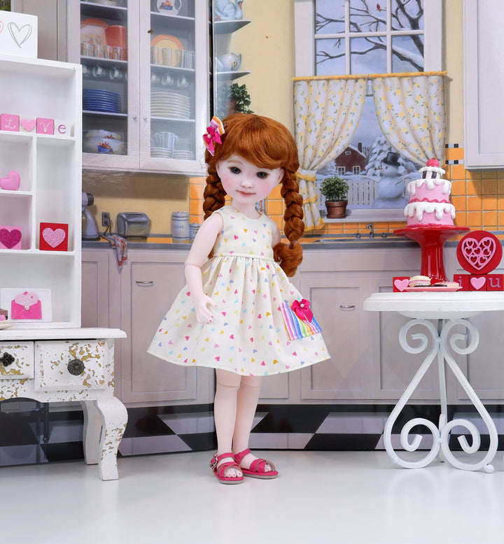 Valentine Rainbow - dress & sandals for Ruby Red Fashion Friends doll