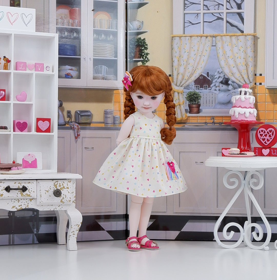 Valentine Rainbow - dress & sandals for Ruby Red Fashion Friends doll