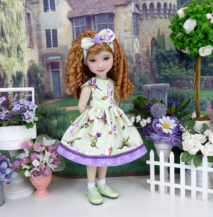 Vibrant Hummingbird - dress with shoes for Ruby Red Fashion Friends doll